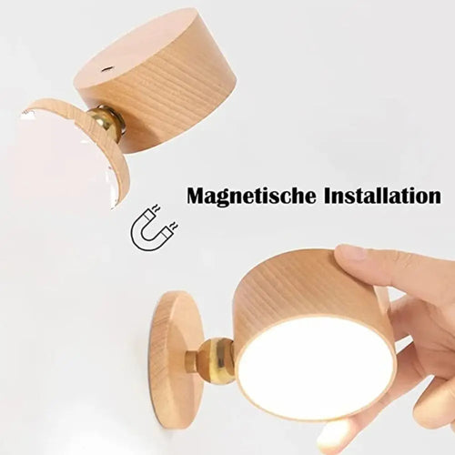 360° Rotating Wooden Wall Mounted Lamp
